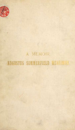 A memoir: Augustus Summerfield Merrimon_cover