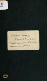 Speech of Hon. Joseph G. Cannon before the Middlesex club, Boston, Mass., Saturday, April 30, 1910 1_cover