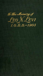 Memorial volume. Leo N. Levi. I.O.B.B. 1905_cover