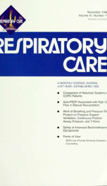 Respiratory care : the official journal of the American Association for Respiratory Therapy vol. 41 no. 11_cover