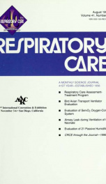 Respiratory care : the official journal of the American Association for Respiratory Therapy vol. 41 no. 8_cover