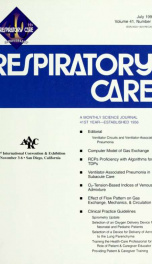 Respiratory care : the official journal of the American Association for Respiratory Therapy vol. 41 no. 7_cover