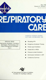 Respiratory care : the official journal of the American Association for Respiratory Therapy vol. 41 no. 5_cover