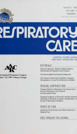 Respiratory care : the official journal of the American Association for Respiratory Therapy vol. 43 no. 8_cover