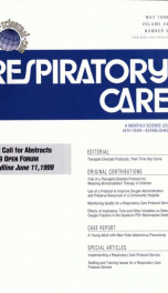 Respiratory care : the official journal of the American Association for Respiratory Therapy vol. 44 no. 5_cover