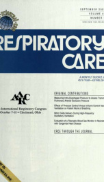 Respiratory care : the official journal of the American Association for Respiratory Therapy vol. 45 no. 9_cover