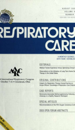 Respiratory care : the official journal of the American Association for Respiratory Therapy vol. 45 no. 8_cover