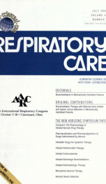 Respiratory care : the official journal of the American Association for Respiratory Therapy vol. 45 no. 7_cover