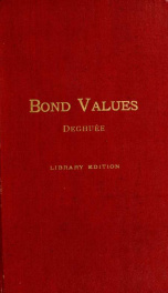 Tables of bond values. With supplement for values of 52 1/2-100 years_cover
