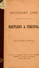 Boundary line between the states of Maryland & Virginia_cover