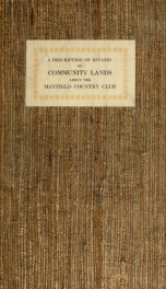 A Description of Estates on the Community Lands about the Mayfield Country Club_cover