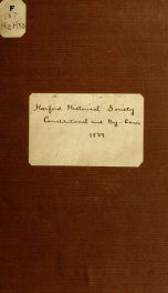 Constitution and by-laws of the Harford historical society; with sketch of its history, list of members, contributors,etc., etc. ... 1889_cover