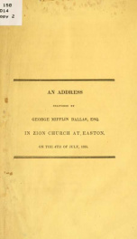 An address delivered in Zion church at Easton, on the 4th of July, 1835_cover