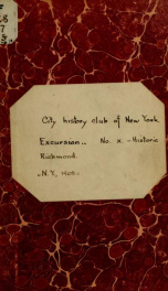 Excursion planned for the City history club of New York_cover