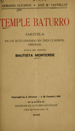 Temple baturro : zarzuela en un acto, dividido en tres cuadros_cover