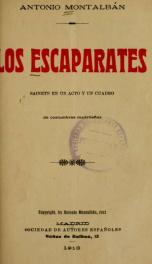 Los escaparates : sainete en un acto y un cuadro de costumbres madrileñas_cover