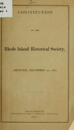 Constitution of the Rhode Island historical society_cover