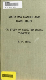 Mahatma Gandhi & Karl Marx; a study of selected social thinkers_cover