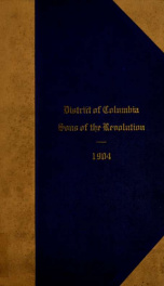 Register of the society of the Sons of the revolution in the District of Columbia, 1904 .._cover