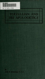 Tertullian and his apologetics : a study of early Christian thought_cover