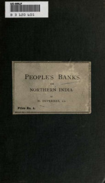 People's banks for northern India. A handbook to the organisation of credit on a co-operative basis_cover