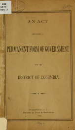 An act providing a permanent form of government for the District of Columbia_cover