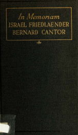 Memorial meeting, Israel Friedlaender, Bernard Cantor, whose lives were sacrificed July 5, 1920, in the cause of Israel and in the service of humanity_cover