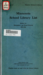 Minnesota school library list. Books for elementary and rural schools 1915-1916_cover