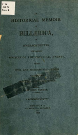 An historical memoir of Billerica, in Massachusetts_cover