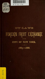 By-laws, the Foreign fruit exchange of the City of New York_cover