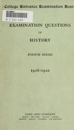 Examination questions in history. Fourth series, 1916-1920_cover