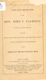 Life and character of the Hon. John C. Calhoun_cover