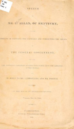 Speech of Mr. C. Allan, of Kentucky, upon the propriety of reducing the expenses and correcting the abuses of the federal government_cover