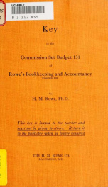 Key to the Commission set budget 131 of Rowe's Bookkeeping and accountancy_cover