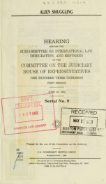 Alien smuggling : hearing before the Subcommittee on International Law, Immigration, and Refugees of the Committee on the Judiciary, House of Representatives, One Hundred Third Congress, first session, June 30, 1993_cover