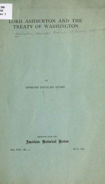 Lord Ashburton and the treaty of Washington_cover