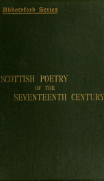 Scottish poetry of the seventeenth century_cover