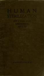 Human sterilization, it's [sic] social and legislative aspects_cover