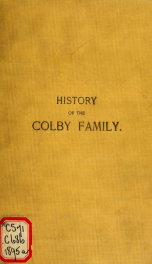 History of the Colby family with genealogical tables_cover