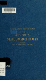 Biennial report of the North Carolina State Board of Health [serial] 24, July 1, 1930 - June 30, 1932_cover