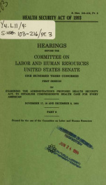 Health Security Act of 1993 : hearings before the Committee on Labor and Human Resources, United States Senate, One Hundred Third Congress, first session, on examining the administration's proposed Health Security Act, to establish comprehensive health ca_cover