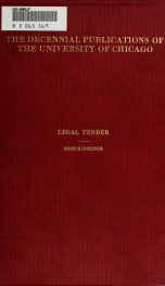Legal tender : a study in English and American monetary history_cover