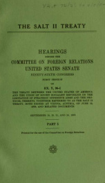 The SALT II treaty : hearings before the Committee on Foreign Relations, United States Senate, Ninety-sixth Congress, First Session on EX. Y, 96-1 .. 5_cover