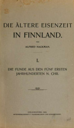 Die ältere Eisenzeit in Finnland vol 1 pt 1_cover