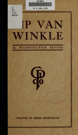 Rip Van Winkle. Printed in Gregg shorthand_cover