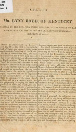 Speech of Mr. Lynn Boyd, of Kentucky, in reply to the Hon. John White_cover