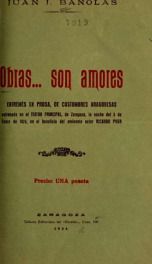 Obras son amores : entremés en prosa, de costumbres aragonesas_cover