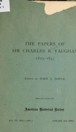 The papers of Sir C. R. Vaughan, 1825-1835_cover