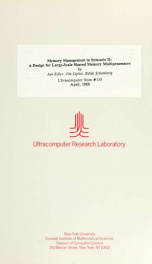 Memory management in Symunix II: a design for large-scale shared memory multiprocessors_cover