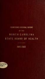 Biennial report of the North Carolina State Board of Health [serial] 14, 1911-1912_cover